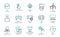 Big set of line icons of augmented reality digital AR technology future. 15 vector labels isolated on a white background