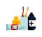 Big set of mouth Cleaning tools. Various Toothbrushes, toothpaste, dental floss, mouthwash. Dental hygiene, Oral care concept