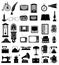 Big set of much objects retro old vintage icons stock vector ill