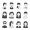 Big set of people avatars for social media, website. Doodle portraits fashionable girls and guys. Trendy hand drawn