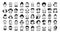 Big set of people avatars for social media, website. Doodle portraits fashionable girls and guys. Trendy hand drawn