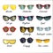 Big set vector types of sunglasses