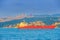 Big ship passes through the Bosphorus strait