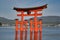 The big shrine gate of Itsukushima-Jinja shrine in the sea. Miyajima Japan