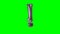 Big Sign symbol exclamation mark point from alphabet helium silver balloon floating on green screen -