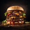 Big size burger that looks delicious, ai generative