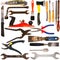 Big size collection of various used tools