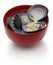 Big size japanese basket clams soup, japanese cuisine