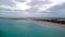 big sky over beach formentera island ibiza. Breathtaking aerial view flightdrone