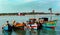 Big and small boats ready to catch fish in the karaikal beach.