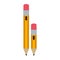 big and small design pencil with eraser