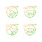 Big and small game hunting gradient linear vector icons set