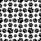 Big and small paw print seamless repeating pattern. Cat or dog footprints. Vector illustration and background.