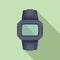 Big smartwatch icon flat vector. Data sport