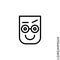 Big Smile contented smile with raised eyebrow Emoticon Icon Vector Illustration. Outline Style. Laughing, emotion icon. Fun, face