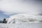 Big snow pack with glacier crevasse on Mont-blanc du Tacul in the French Alps, Chamonix-Mont-Blanc, France