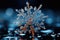 Big snowflake close-up, winter, snowdrifts and New Year\\\'s symbol, AI Generated