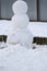 A big snowman of three lumps. vertical frame. vertical frame