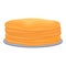 Big stack pancakes icon cartoon vector. Bakery fabric