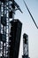 Big Stage speakers and spotlights from electronic rock concert festival