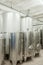 Big stainless steel reservoirs for the fermentation of wine