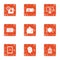 Big startup icons set, grunge style