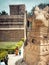 Big statue of Nandi Bull in Indian Temple. India, Tamil Nadu