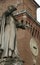 Big statue of Savonarola Girolamo in Ferrara in Italy and the to