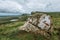 Big stone captured on the hills of Isle of Skie island in Scotland