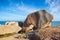 Big stones on the pink Granite Coast, Ploumanach, France