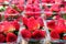 Big strawberries in containers