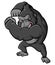 a big and strong gorilla posing and ready to fight