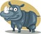 Big strong rhinoceros, illustration, vector