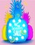 Big summer sale banner with colorful pineapples.