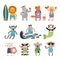 Big summer set with cute animals