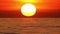 Big Sun at Sunset 4k over Sea or Ocean Time Lapse, Closeup Telephoto Lens. Travel, Beginning, Nature Concept