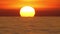 Big Sun at Sunset 4k over Sea or Ocean Time Lapse, Closeup Telephoto Lens. Travel, Beginning, Nature Concept