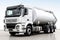 Big tank truck white isolated. Cutout truck