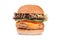 Big tasty child chicken hamburger burger isolated on white