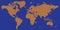 Big Tetragon world map vector orange on blue