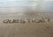 Big Text QUESTIONS on the beach sand
