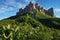 Big Thach mountain range. Summer landscape Mountain with rocky peak. Russia, Republic of Adygea, Big Thach Nature Park, Caucasus