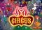 Big top tent circus show performers vector poster