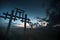 Big totem in the Village of Old Believers in the Russian outback in night.