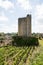 big Tower of King Castle in Saint Emilion wine village near Bordeaux France