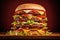 big triple cheeseburger, generative ai illustration