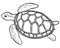 Big turtle - contour drawing, coloring page