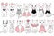 Big Vector collection with cute fashion cats. Stylish kitten set