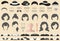 Big vector set of dress up constructor with different woman haircuts, glasses, lips, wear etc. Female faces icon creator