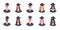Big Vector Set of Happy multi ethnic Graduated students avatars in academic gown and cap. Pupil graduation at university
